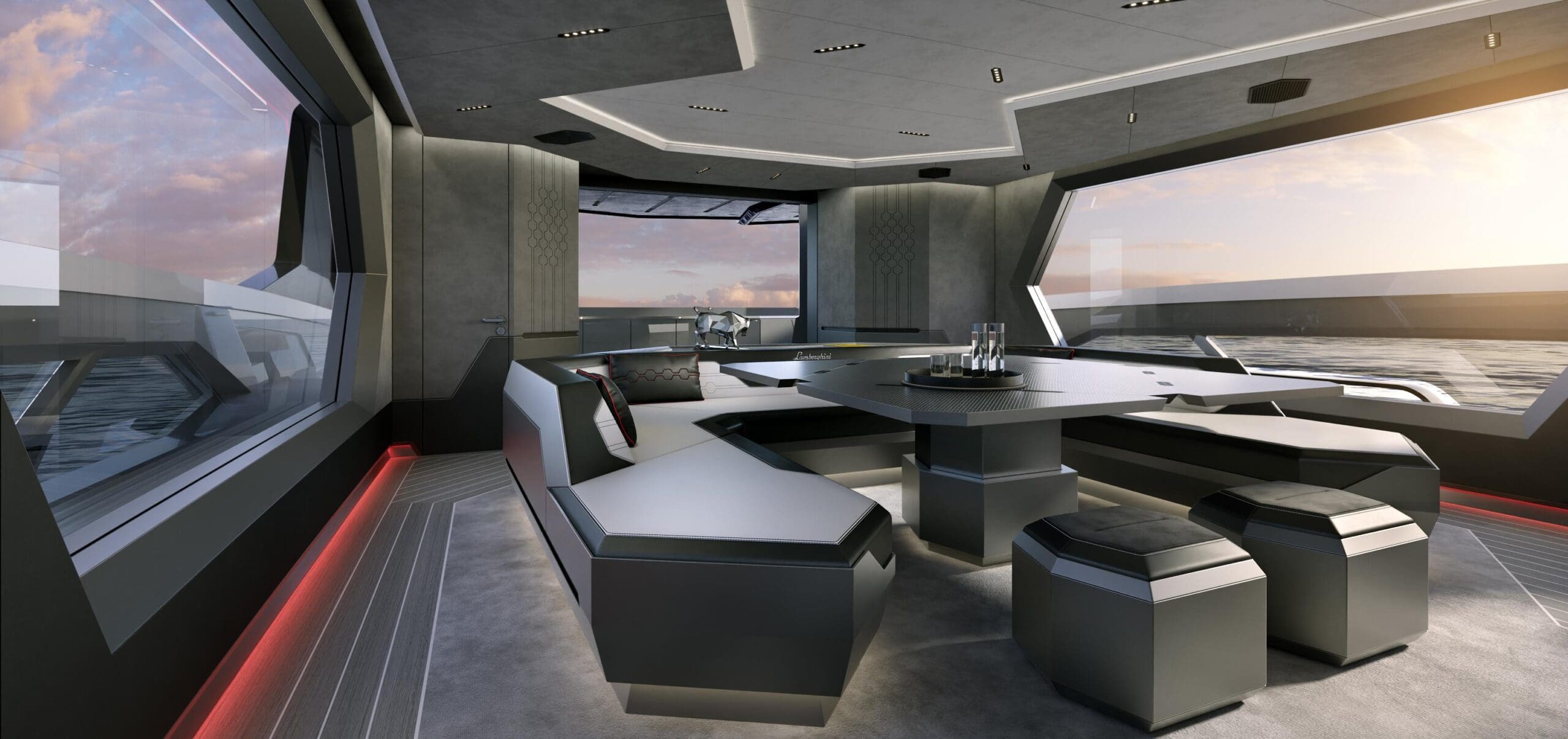 Lamborghini Yacht Tecnomar 101FT Living Area