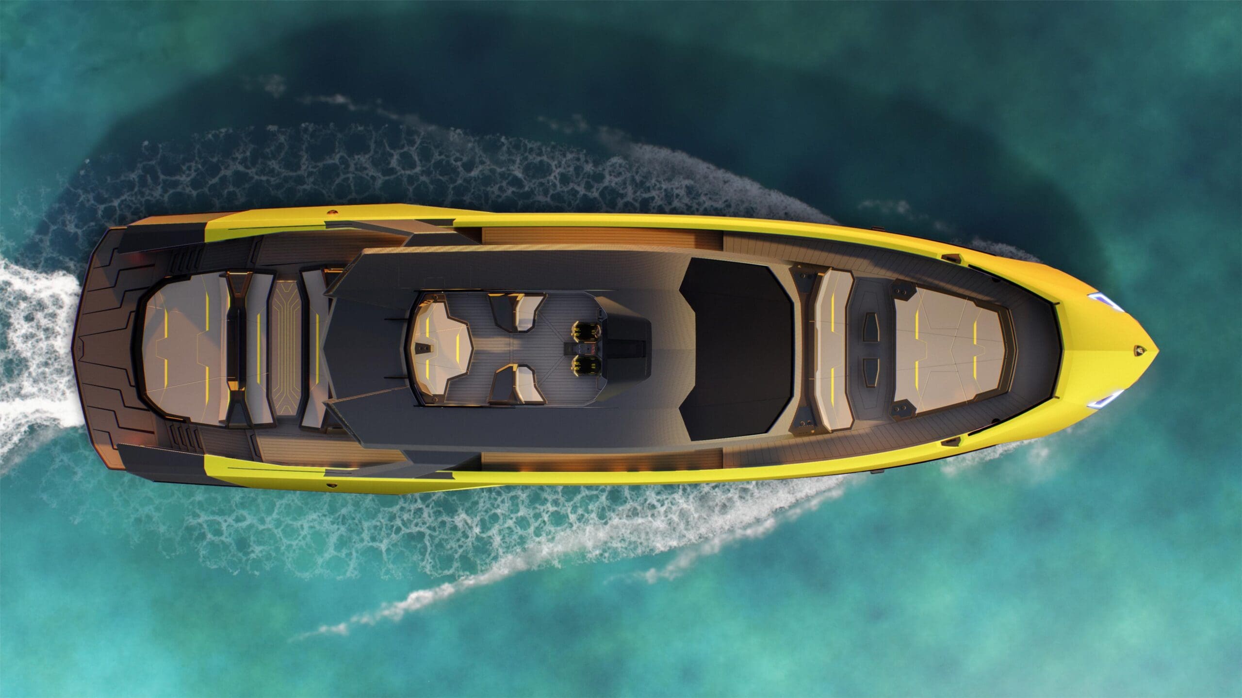 Lamborghini Yacht Tecnomar 101FT From Above