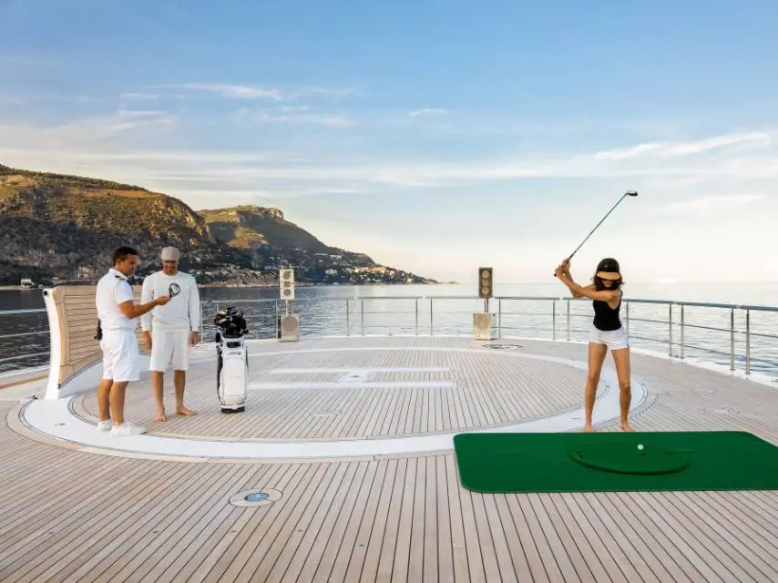 Yachting and golfing at sea