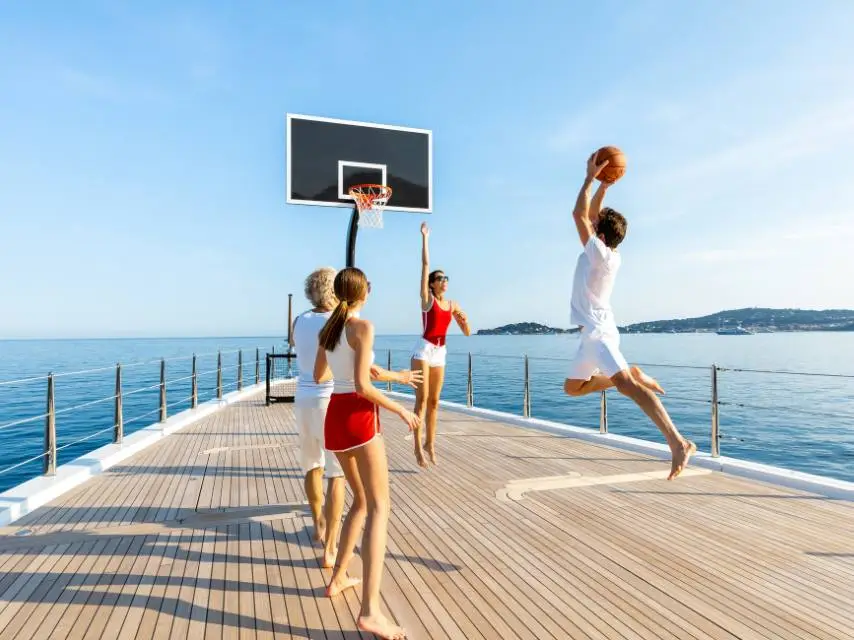 Basketball on deck yacht
